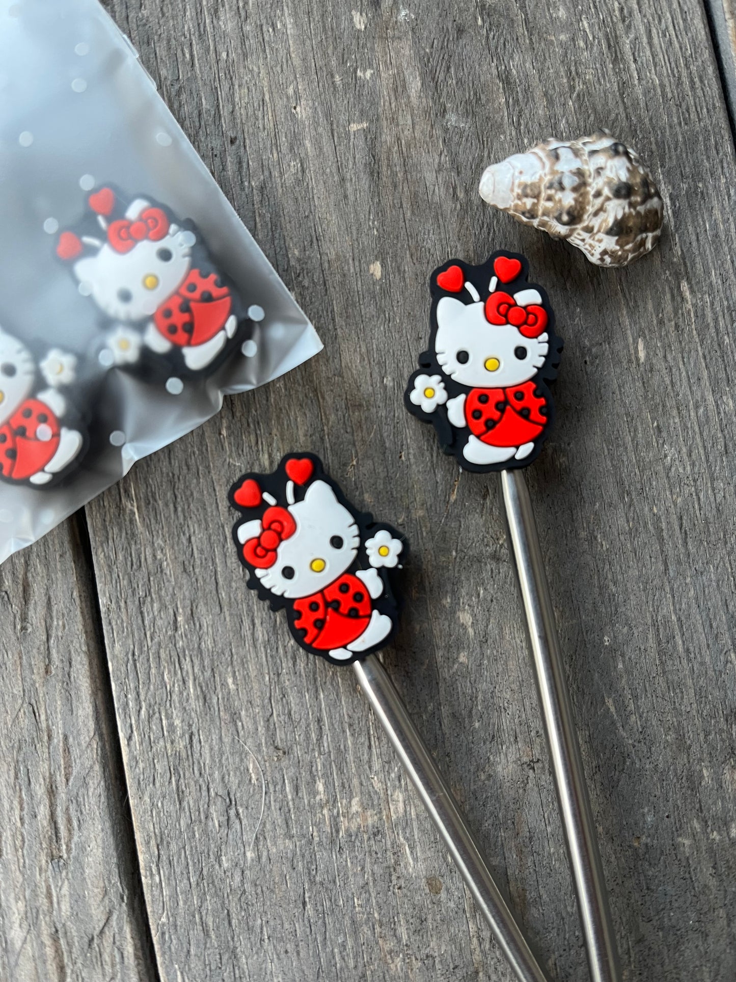 Maschenstopper "Kitty mit Blume"